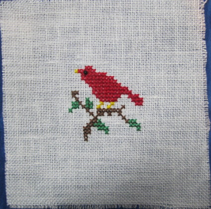 cross stitch bird